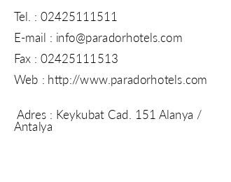 Parador Hotel iletiim bilgileri